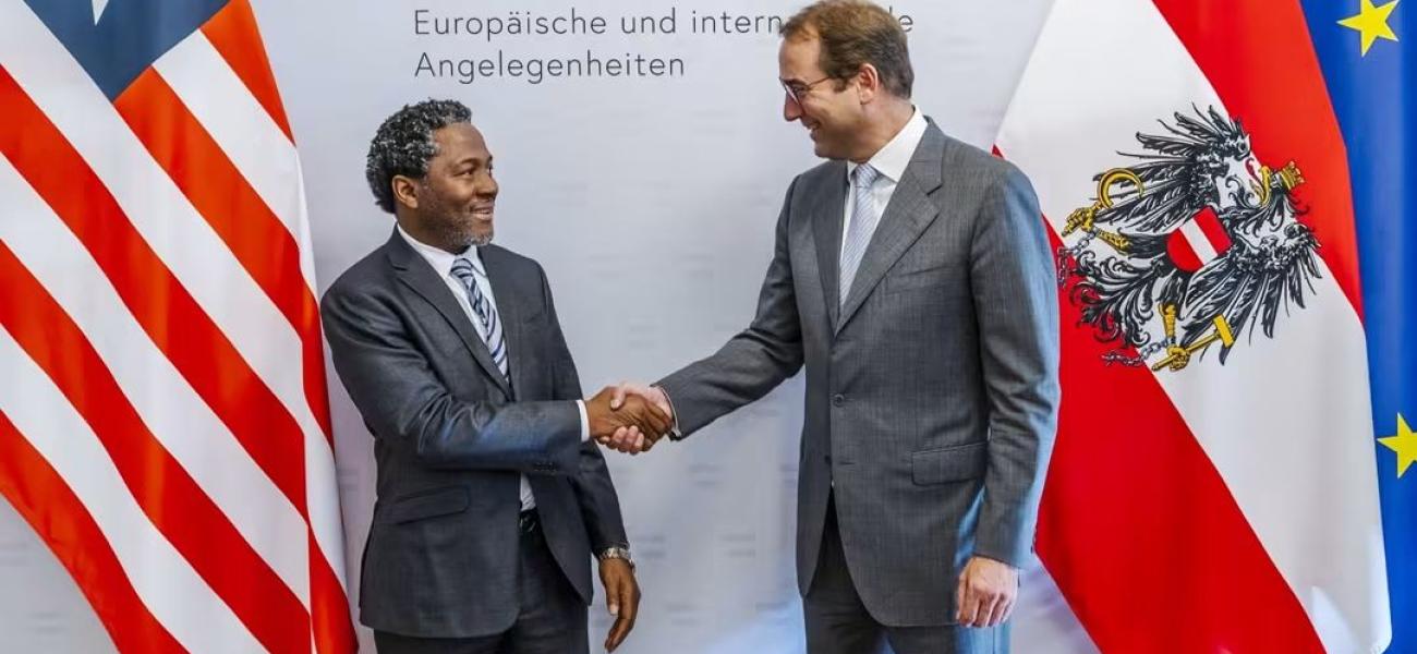 Liberia’s Deputy Minister for International Cooperation and Economic Integration Dr. Ibrahim Nyei, and Austria’s Secretary-General for Foreign Affairs Ambassador Nikolaus Marschik,