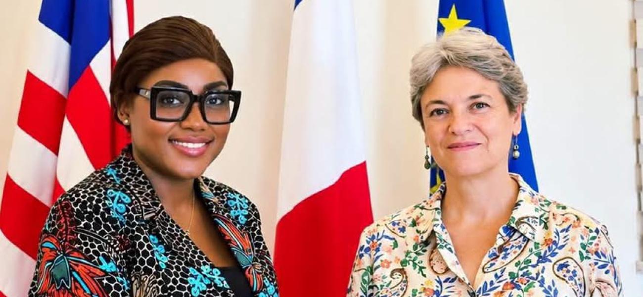 Saywhar Gbaa and Amb. Isabelle Le Guellec 