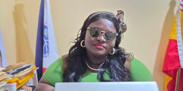 Bong Land Administer in her office 