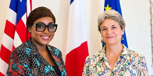 Saywhar Gbaa and Amb. Isabelle Le Guellec 